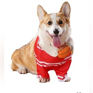 Red Dog Basketball Player Costume, Size Small - Medium, Pet Halloween Costume